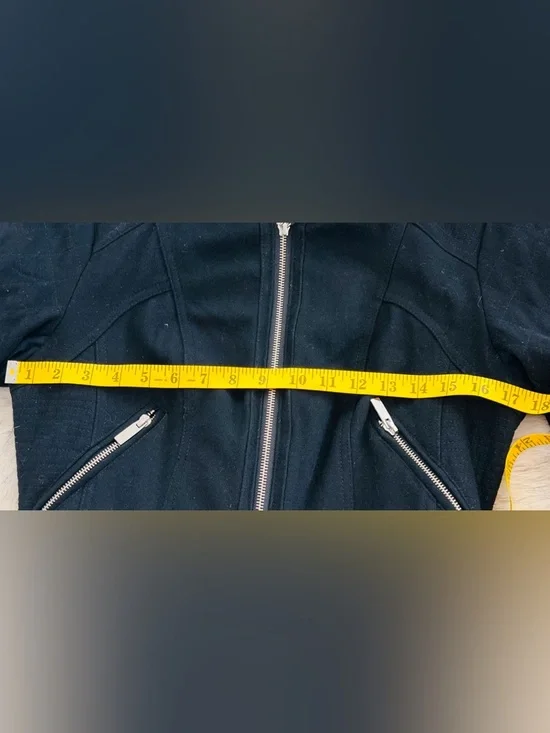 Blanc Noir Black Moto Jacket Peplum Zip Front Fitted Size M Chic - Picture 11 of 14